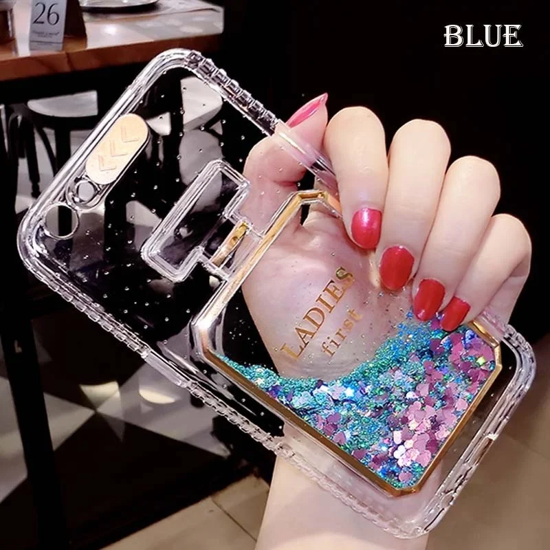 sFor iPhone 7 Case 6 Fashion Bling Liquid Quicksand Perfume Bottle Phone for 8 Plus 6S Dynamic Cover |