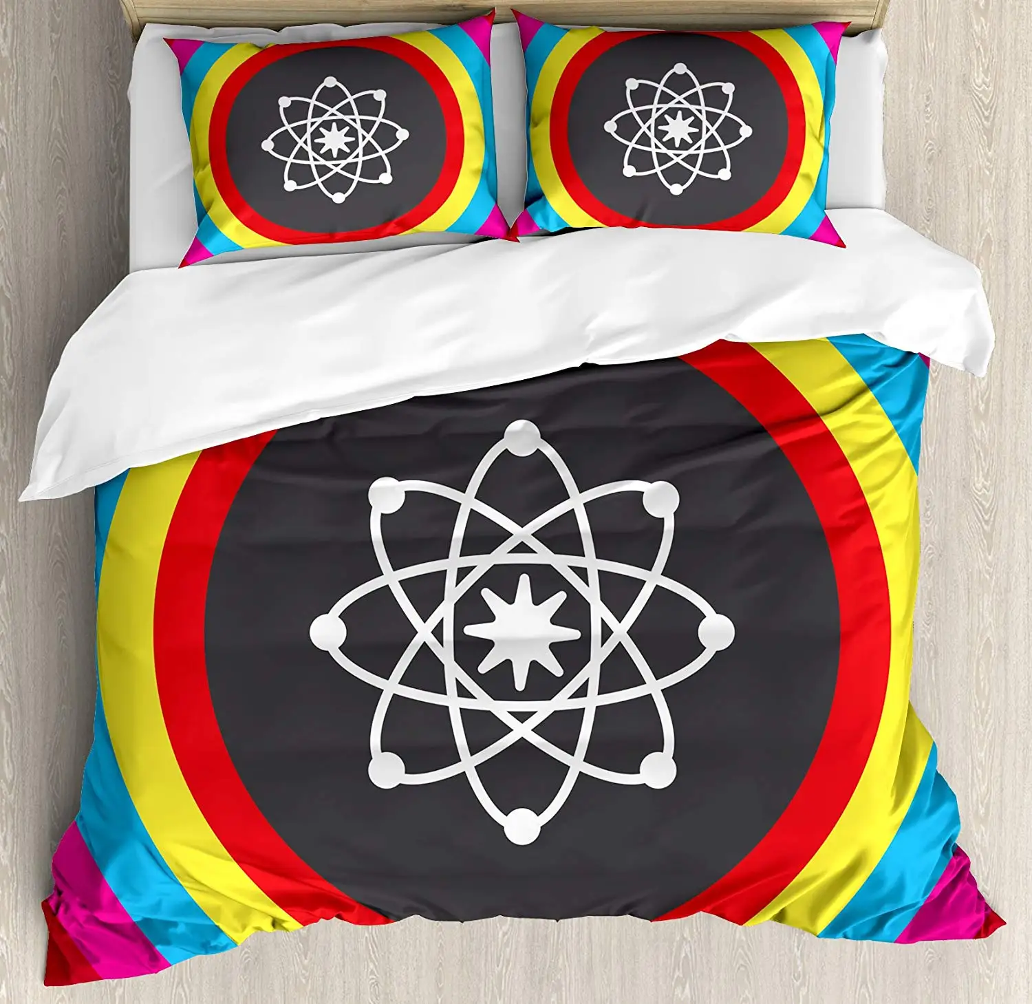 Science пододеяльник набор королева размер модель атома с разноцветными кружочками