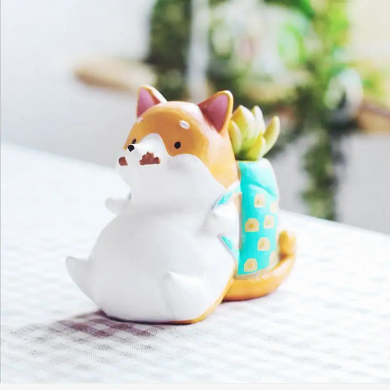 Декоративный цветочный горшок щенок полимерный горшок для суккулентов Настольный бонсай Akita Huskies Dachshund украшения для дома и сада