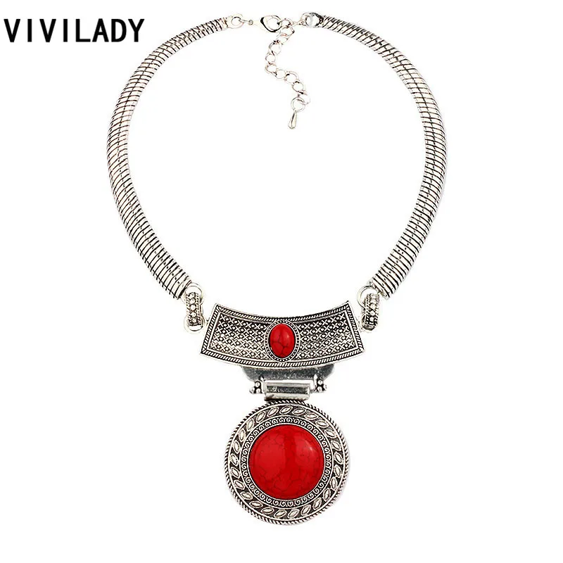 VIVILADY круглые натуральные камни массивное ожерелье Женский костюм макси