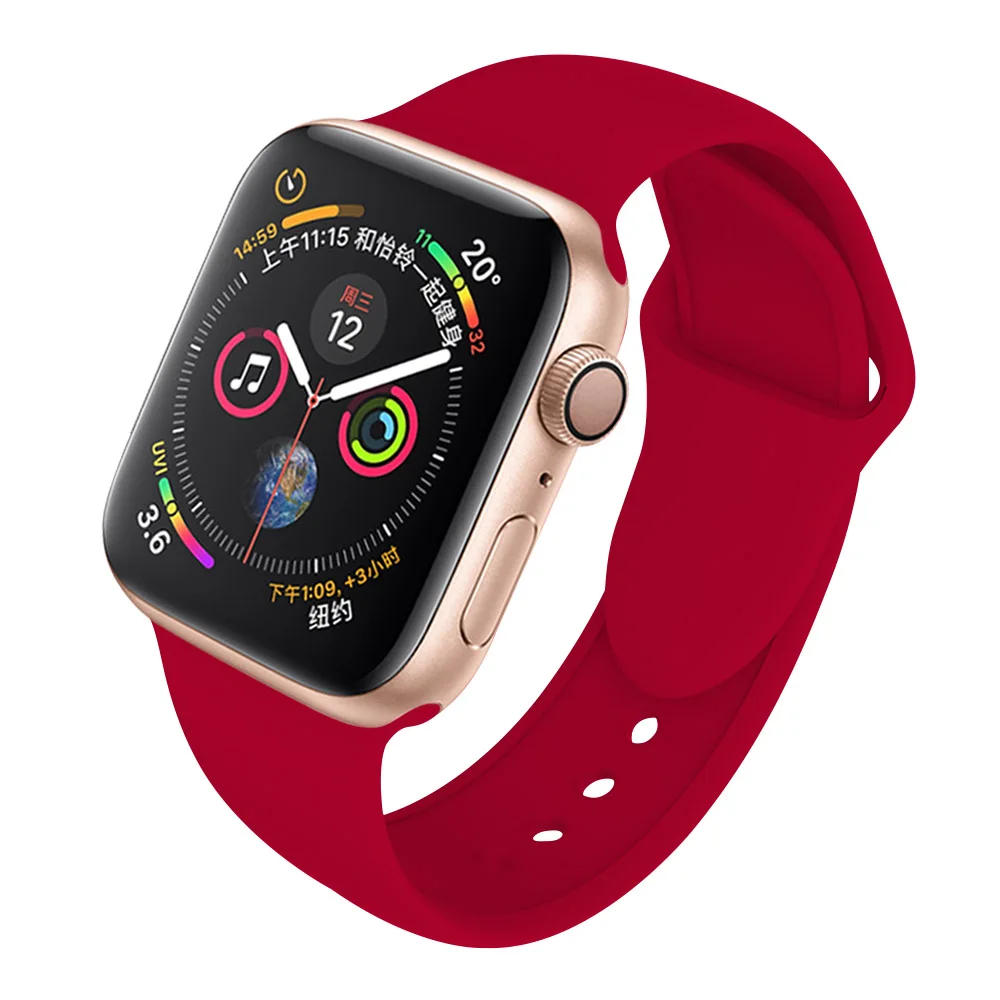 Rose Red Ремешок SCELTECH для apple watch band 4 3 Iwatch band 38 мм 42 мм для apple watch ремешок 44 мм 40 мм спортивный силиконовый браслет ремешок для часов - Цвет: Rose Red