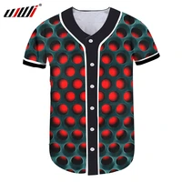ujwi men baseball jersey slim fit funny 3d shirt printing red black mesh hip hop plus size 6xl attire