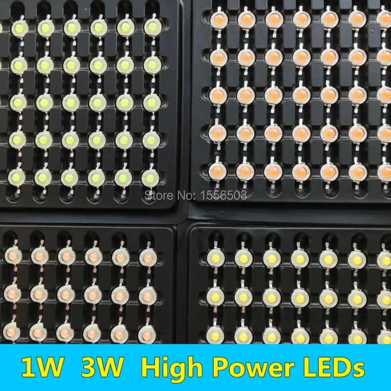 100 шт. 1 Вт 3 светодиодные диоды чип LED s холодный белый естественный теплый