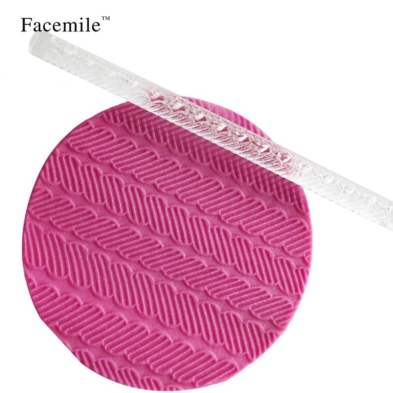 Прозрачный Fondant Скалка тисненая текстура тисненый акриловый подарок украшение