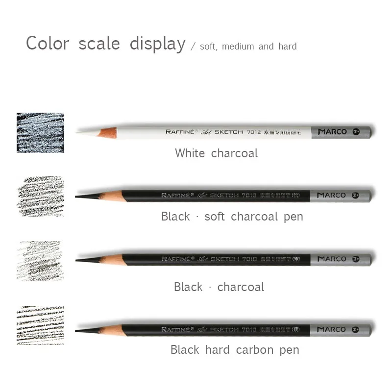 Marco charcoal highlight pen sketch pencil art student beginner hand-painted special soft medium hard black carbon supplies |