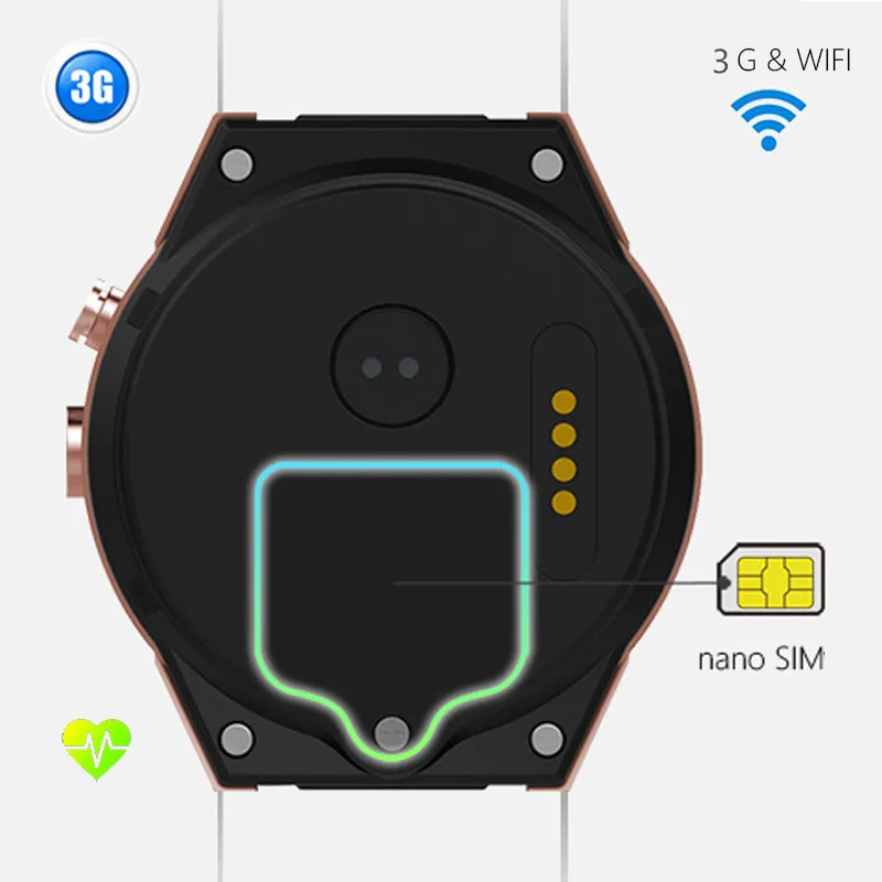 HD большой экран 512MB+ 4G Android 5,1 wifi 3g gps Sim карта смарт-часы умные часы монитор сердечного ритма фитнес-трекер мужские VCR