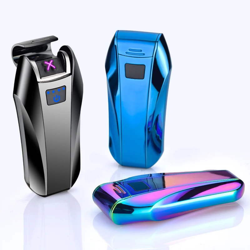 Металлическая двойная дуга USB зажигалка ветрозащитный негорящий электронная