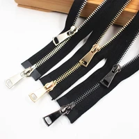 1pc 5 double slider real metal zippers diy down jackets coat open end long zip for sewing clothing tailor accessories