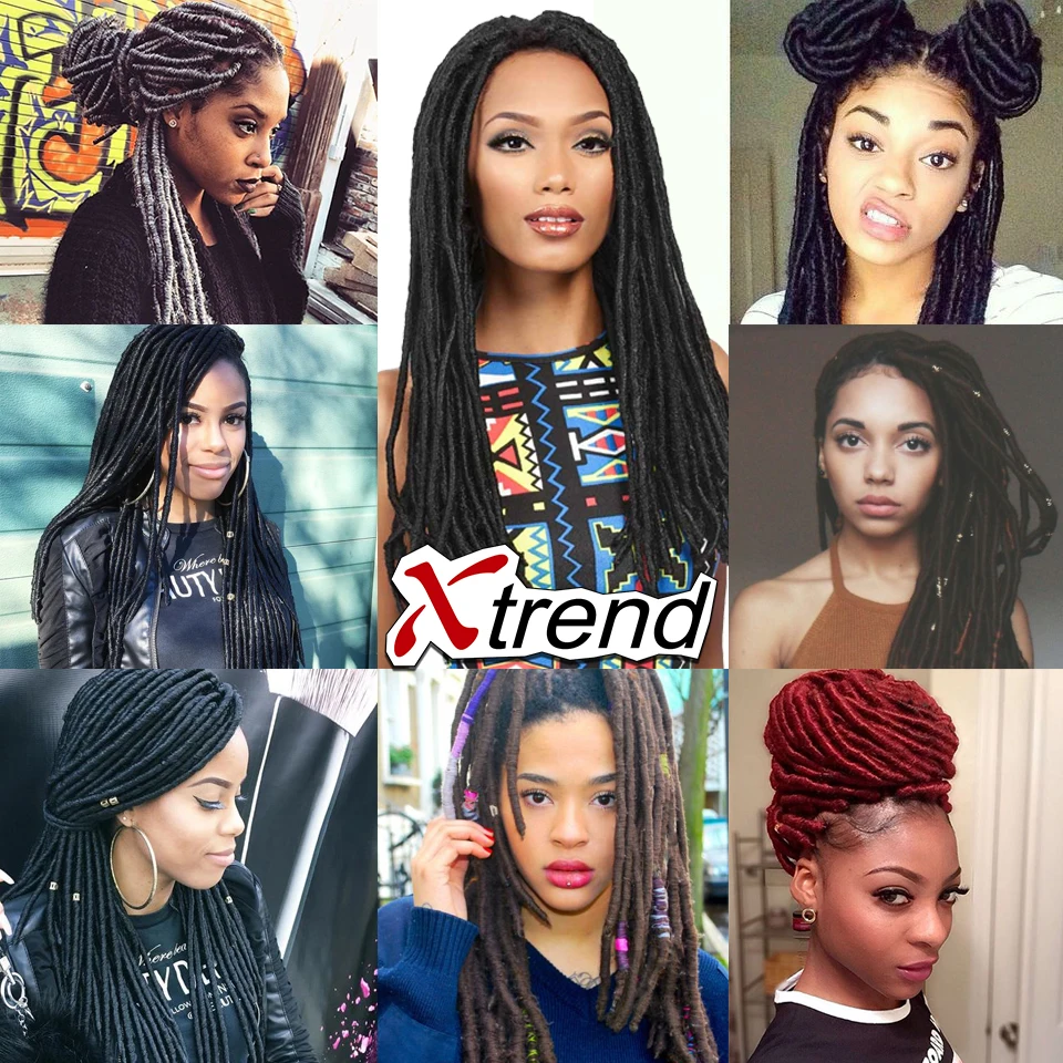 18 inch 120g24Roots искусственного locs крючком наращивание волос Dreadlock Косы Волос Softex