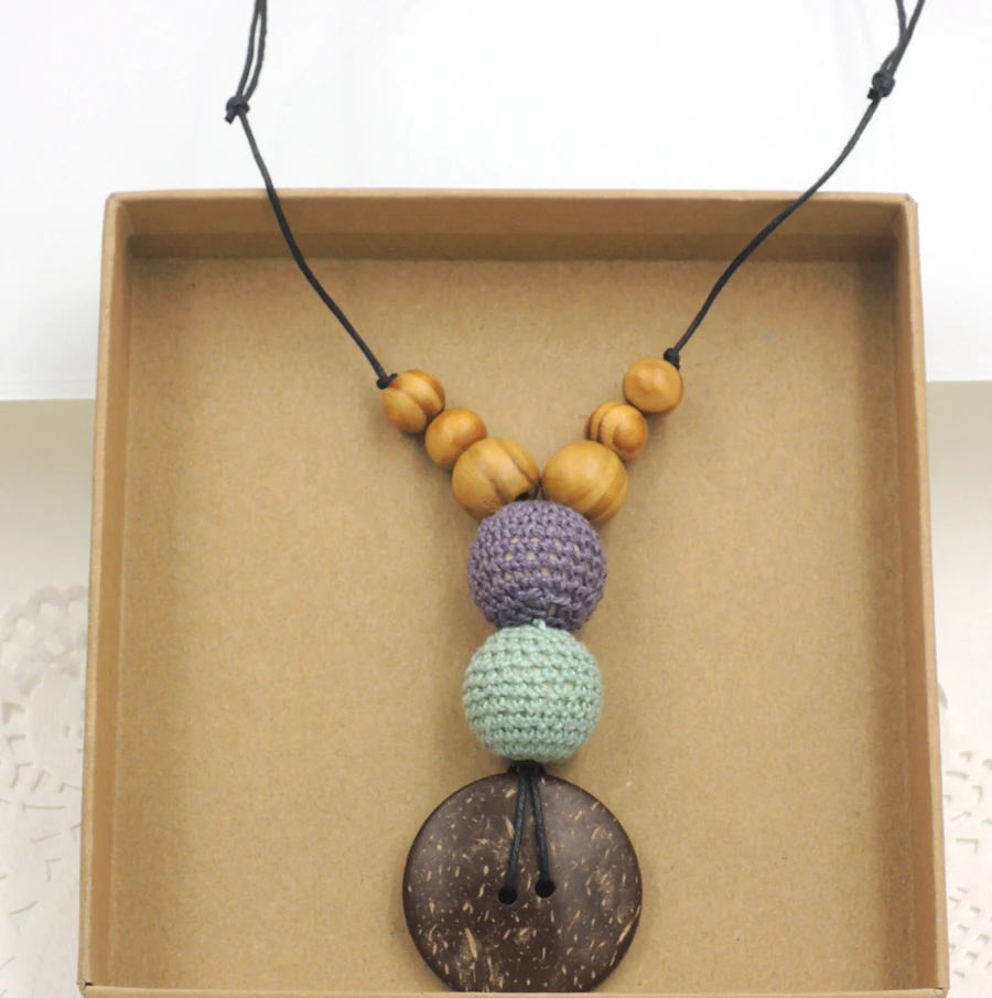 Деревянные сосновые шарики с крючком Кокосовая кнопка мятный синий и серый цвет