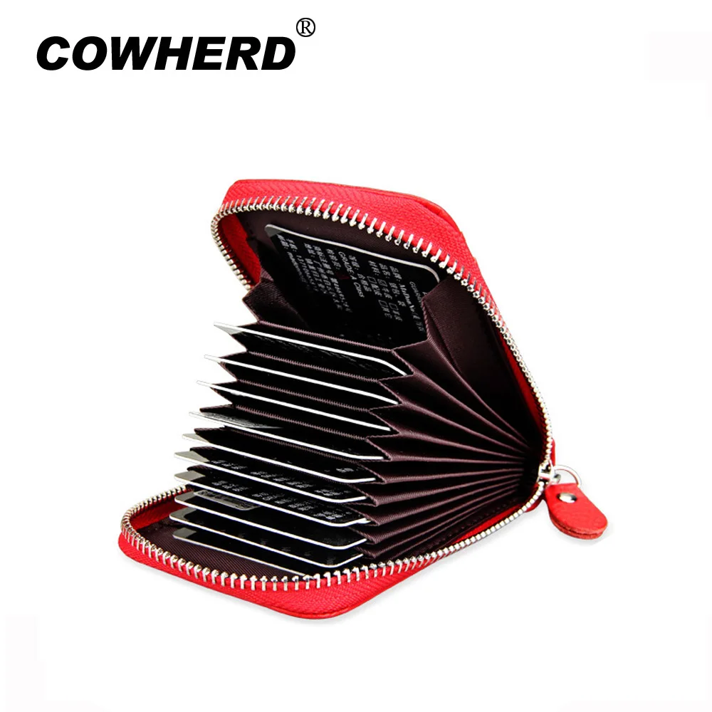 Cowherd Top Layer Genuine Cow Leather Unisex ID Card Holder 13 Slots Wallet Credit Business Cards Bag Hot selling | Багаж и сумки