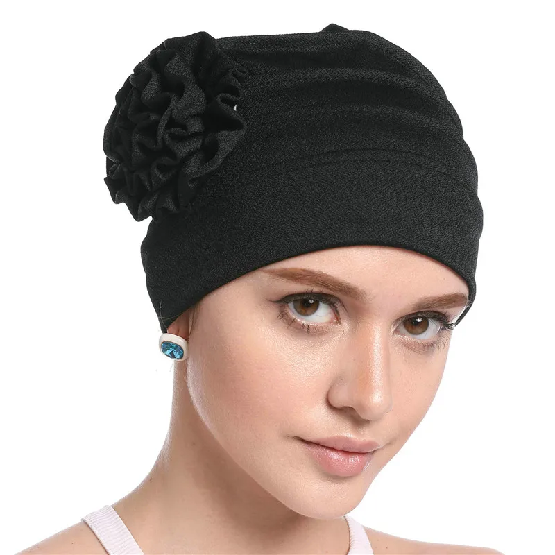 Подарок для мусульманских женщин головной убор шапки мягкий эластичный цветок