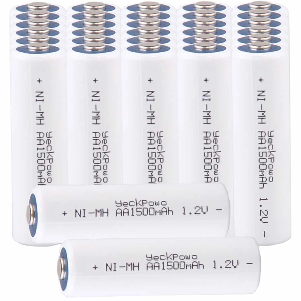 Самая низкая цена 32 шт AA батареи 1 2 v перезаряжаемые 1500mAh nimh для
