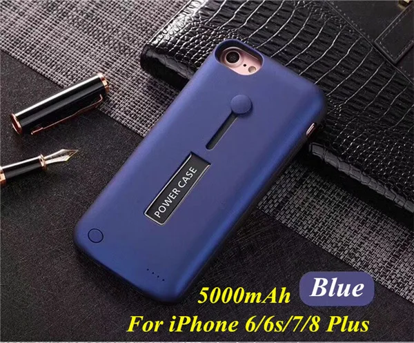 Blue for 6 7 8 plus 4000/5000 мАч для iPhone 8/7/6s/6plus, Расширенный чехол для аккумулятора телефона для iPhone X/8/7/6s/6, портативный внешний аккумулятор, чехол для зарядного устройства - Цвет: Blue for 6 7 8 plus