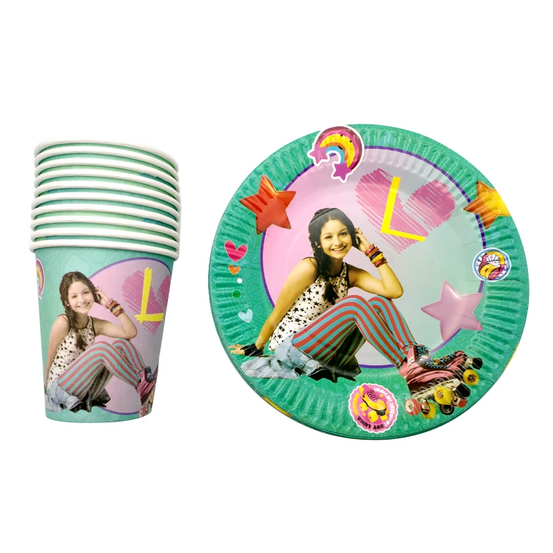 60 шт./лот Happy Baby Shower украшения для девочек Soy Luna тематические чашки тарелки дня