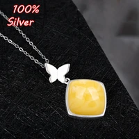 12 812 8mm 925 sterling silver color square pendant blank set with honeywax amber turquoise silver pendant on