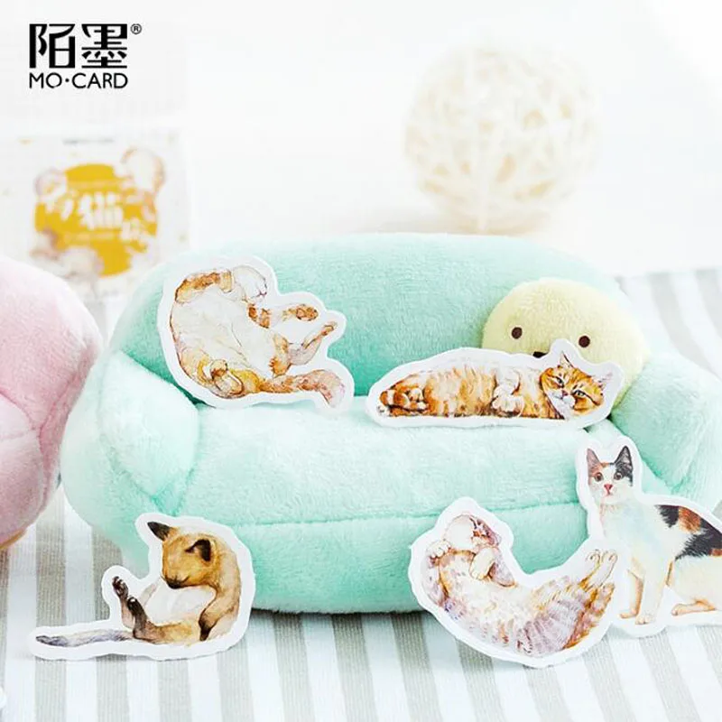 Наклейкой Kawaii с рисунком кота в штучной упаковке канцелярские альбом стикеры DIY
