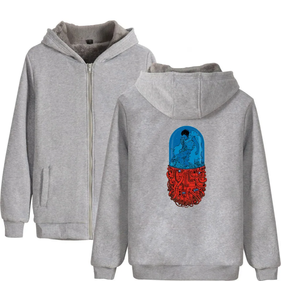 Зимняя Толстовка Capsule Akira Флисовая теплая куртка плотное пальто забавные