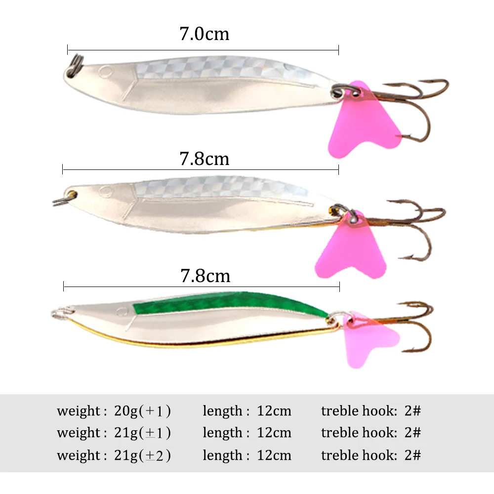 FTK 1PC 12CM Metal Sequins Fishing Lure Spoon Noise Paillette Hard Baits with 2# Treble Hook Pesca Tackle | Спорт и развлечения
