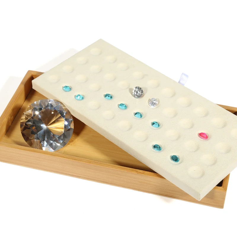 

Bamboo Wood Jewelry Display Tray Pendant Necklace Earrings Ring Tray Nature Jewellery Tray