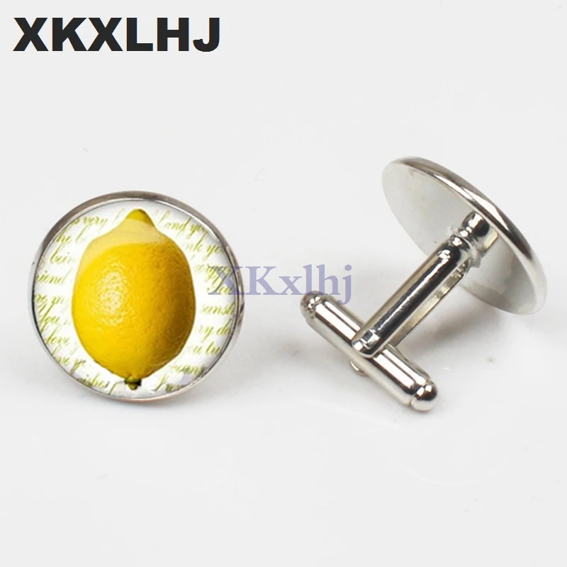 XKXLHJ новые модные запонки с лимоном лимонные dolки стеклянный купол красные