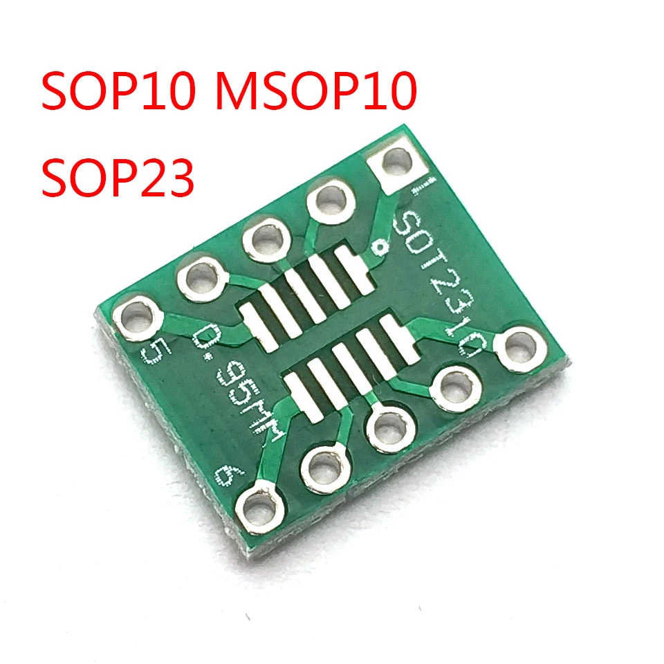 SOT23 SOP10 MSOP10 Umax SOP23 к DIP10 контактная плата SMD для DIP Адаптерная пластина 0 5 мм/0 95 мм до 2