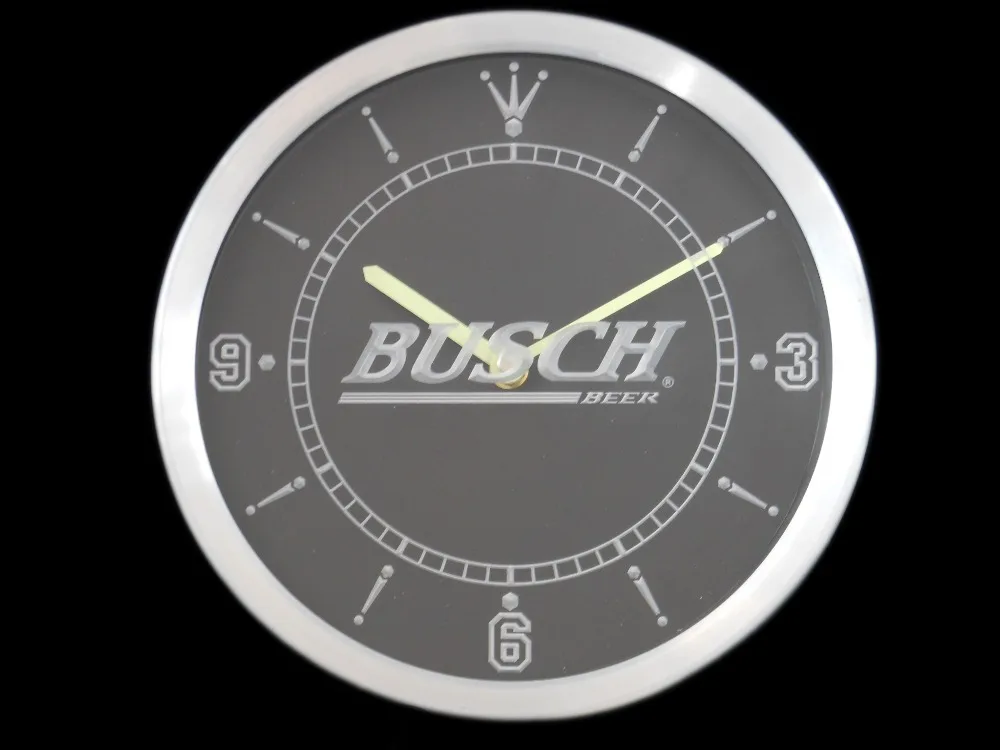 Nc0482 Busch Bar пивные неоновые световые вывески светодиодные настенные часы | Дом и