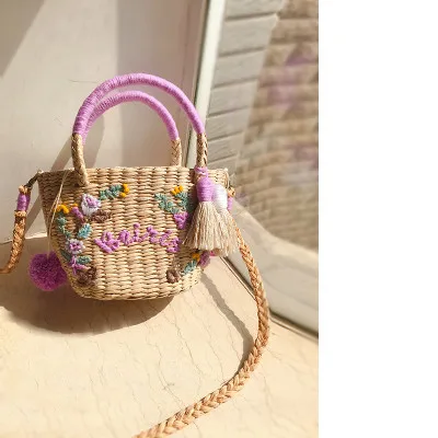 DIY пользовательские буквы для женщин соломенная сумка Мода цветок хит цвет сумки на плечо сумка большая буква кисточкой Соломенная пляжная - Цвет: Original letter
