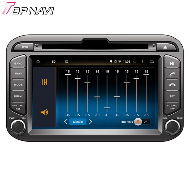 Автомобильный видеоплеер Topnavi 7 дюймов Восьмиядерный 4 Гб Android 6 0 автомобильное
