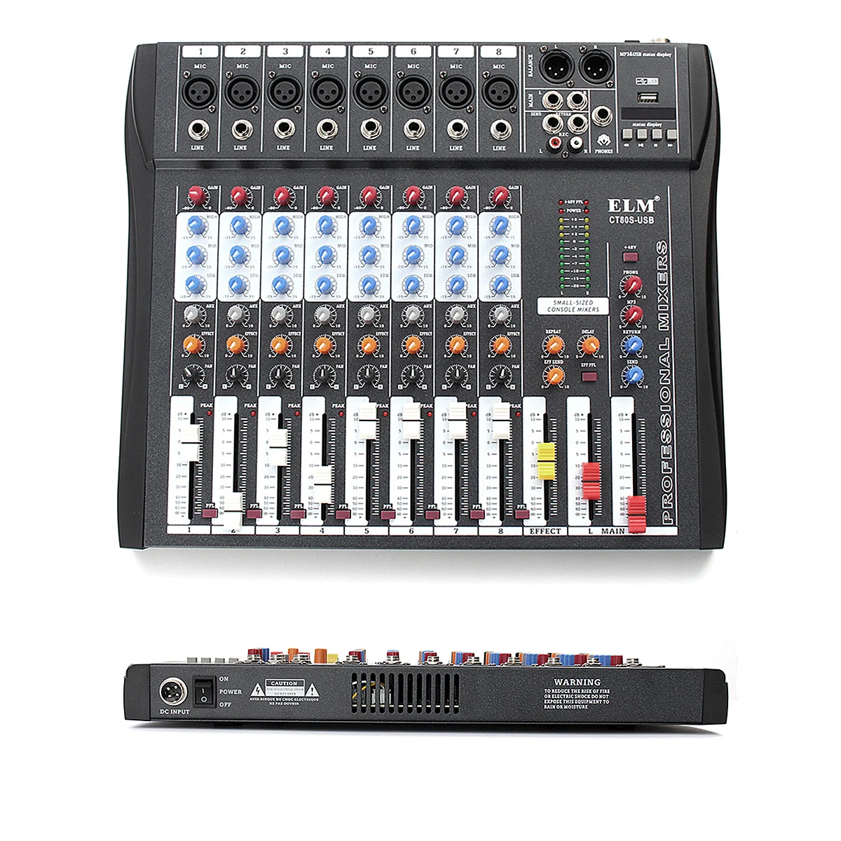Профессиональный 8 канальный DJ микшерная консоль с bluetooth записи Phantom Мощность с 48В Мощность USB разъем