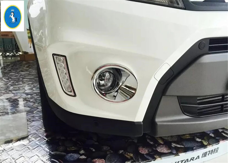 Yimaautotrims Хромированная передняя головка+ задние противотуманные фары лампа молдинг гарнир крышка отделка Подходит для Suzuki Vitara Escudo- ABS