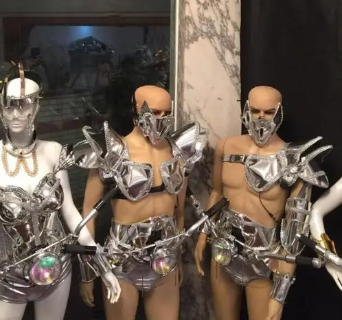 

New Led Luminous Ballroom Costume With Mask Light LED DJ Nightclub Event Party Dance Wear Clothes