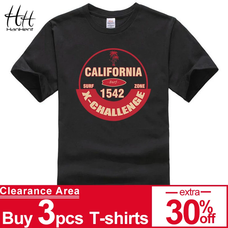 HanHent California Surfzone Футболка с принтом для мужчин футболка бодибилдинга Мужская