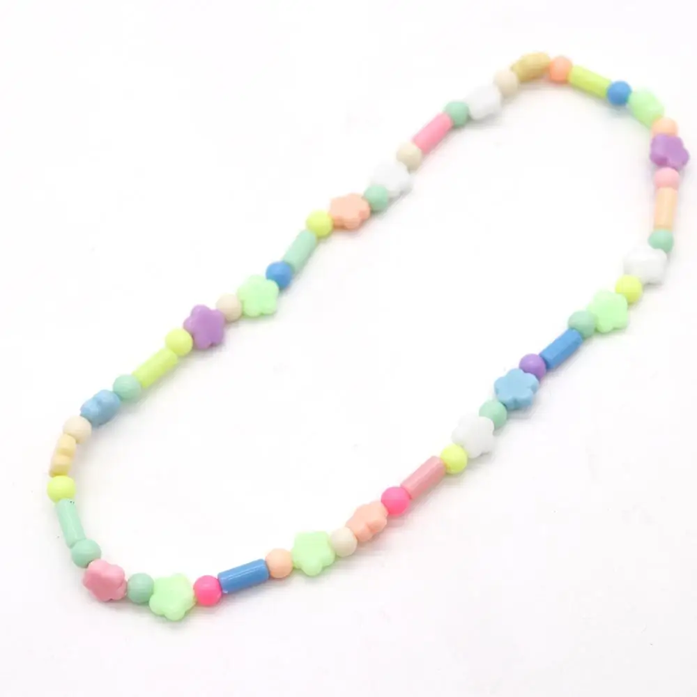 2pcs/set Elastic Bead String Necklace Set For Women Girl Kids Resin Flower Bracelet Sweet Cute Jewerly Accessories Gift | Украшения и
