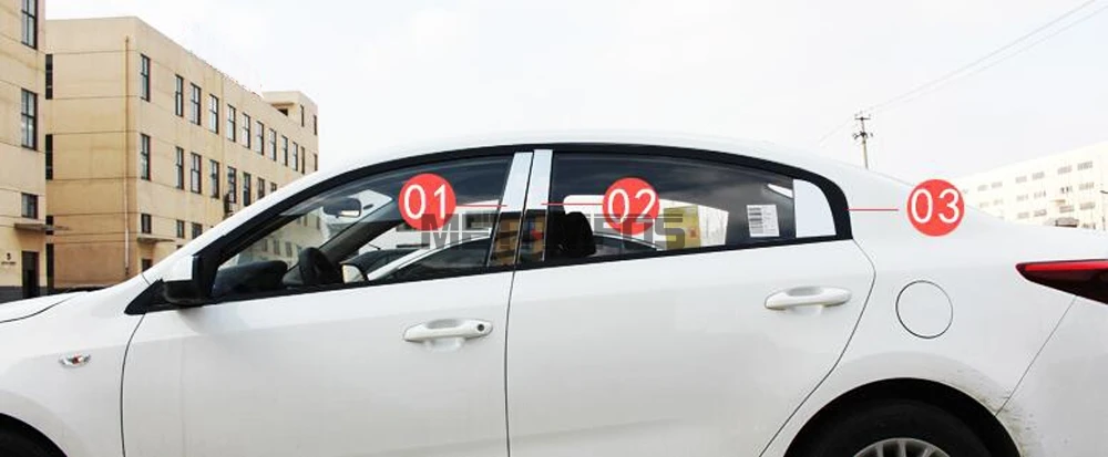 Для Kia Rio 4 Sedan окна центр столба крышка литья отделка наклейка из нержавеющей стали внешние автомобильные аксессуары
