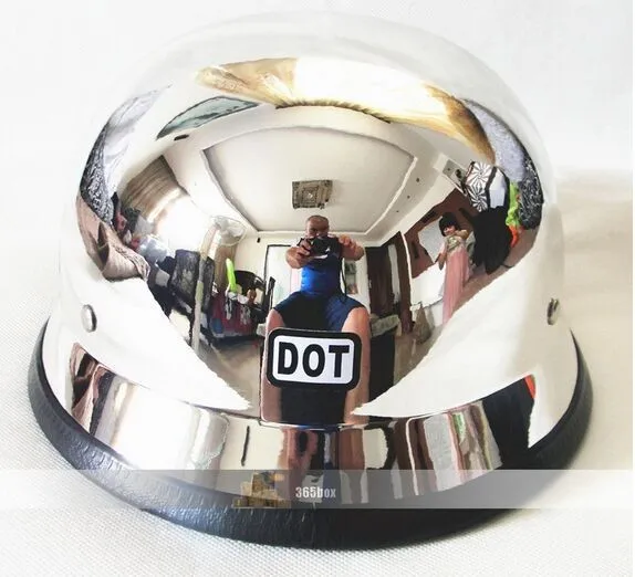 Немецкий хромированный зеркальный шлем военный электрический скутер DOT с открытым лицом круизер Чоппер шлемы мотоциклетная езда полуколпачок шлем