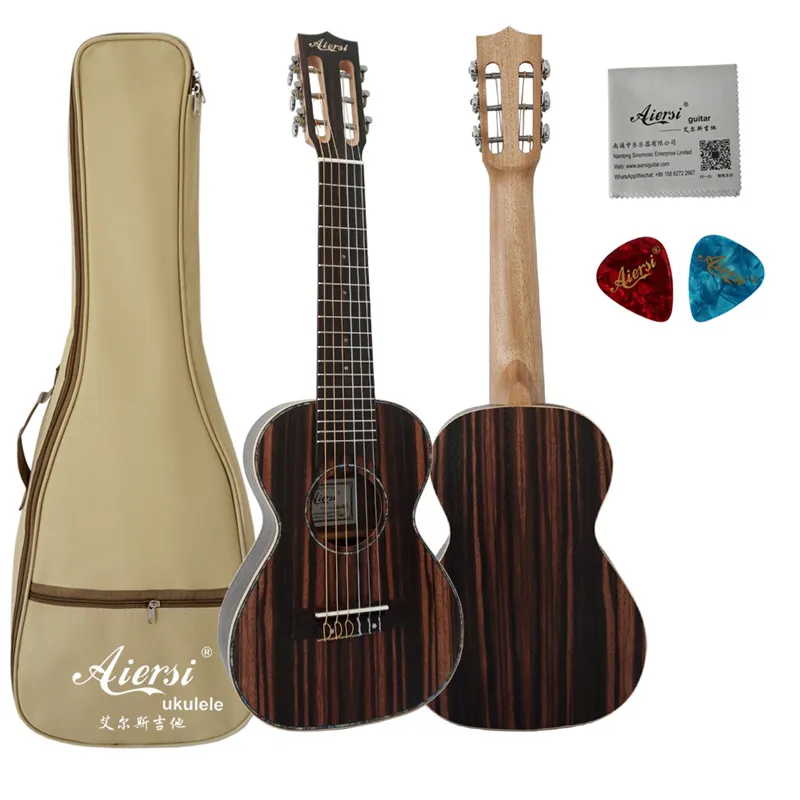 Aiersi бренд Guitarlele 28 дюймов ламинированная КоА 6 струнная Гавайская гитара ukelele