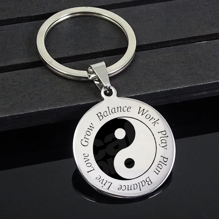 Брелок Инь-Ян лидер продаж брелок с буквами Work Play Plan Balance Live Love Grow ювелирные