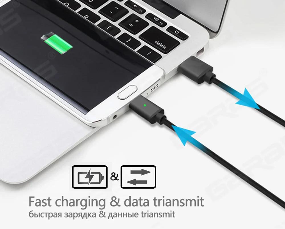 GARAS usb type C/Micro USB/для iphone Магнитный кабель USB-C/type-C быстрое зарядное устройство магнитный кабель для iphone/ipad кабель для мобильного телефона