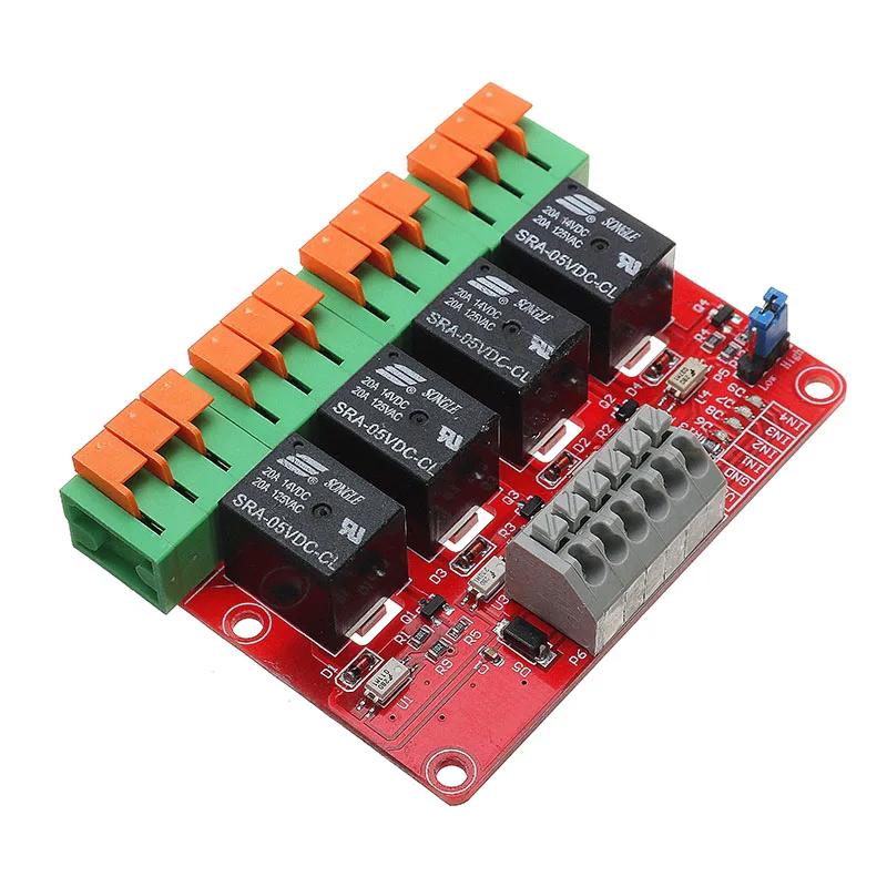 4/8 канал 20А релейный модуль управления для Arduino для UNO R3 для Raspberry Pi - Цвет: Оранжевый