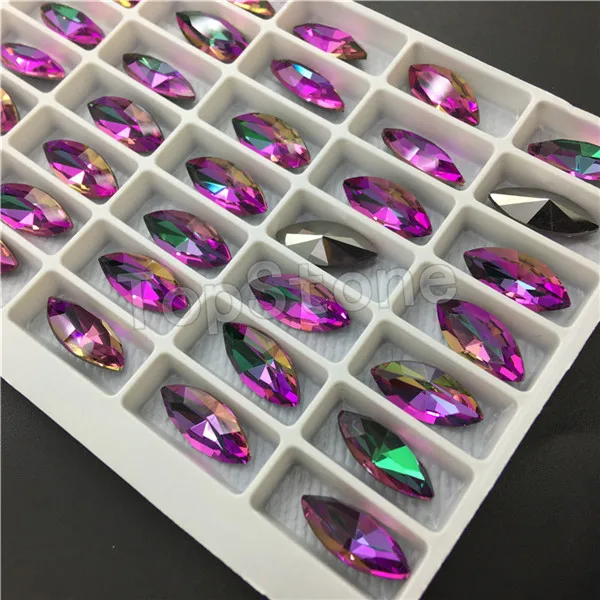 001HE Heliotrope Topstone 7x15 мм 9x18 мм Navette K9 стекло кристалл конский глаз заостренные с обратной стороны Стразы лазер смешанные цвета высокое качество - Цвет: 001HE Heliotrope
