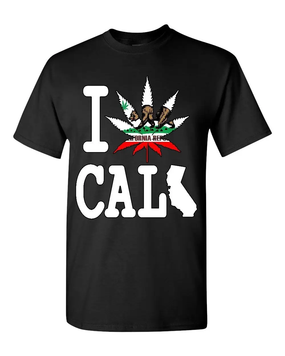 Заказ Печати Я Сорняк Кали Футболка Любовь Штата Калифорния Медведь Прохладный