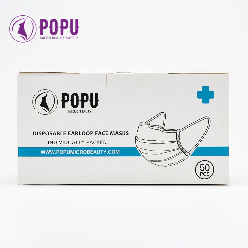 POPU одноразовые маски для ушных петель три слоя устойчивые к жидкости стоматологические ушные петли активированный уголь Анти-пыль хирургические маски для лица 50 шт
