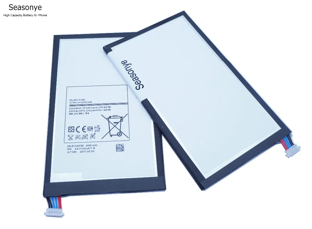 Сменный аккумулятор Seasonye 2x EB BT330FBE/EB BT330FBU 4450 мАч + инструменты для Samsung Galaxy Tab 4 8 0 T330