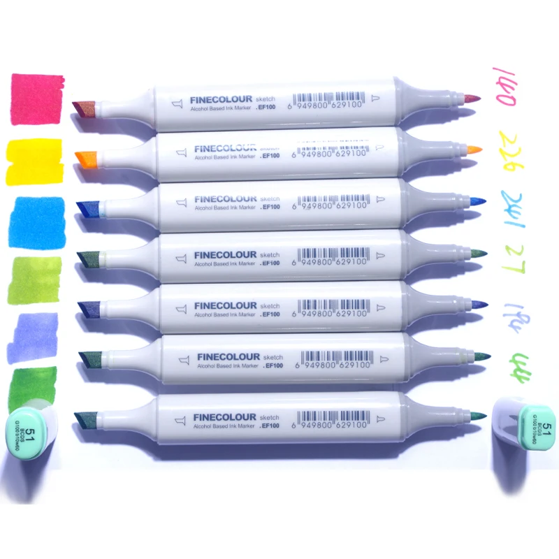 Finecolour 240 цветов двойной Наконечник Ручка для рисования набор EF100 начальной Twin