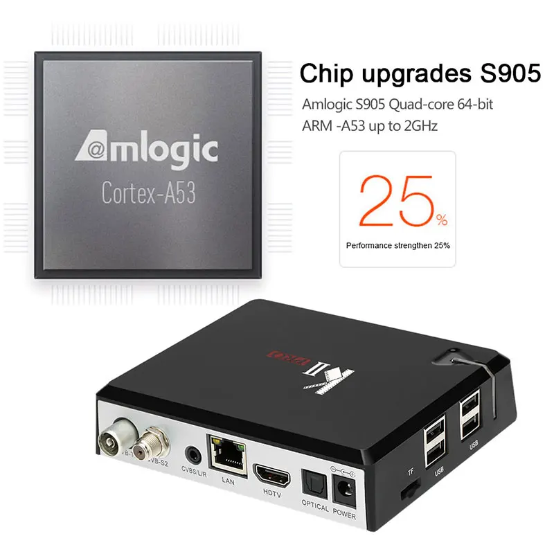 ТВ-приставка MECOOL KII Pro DVB-T2 &amp S2 DVB-C Android 7 1 четырехъядерный процессор Amlogic S905D BT4.0 2