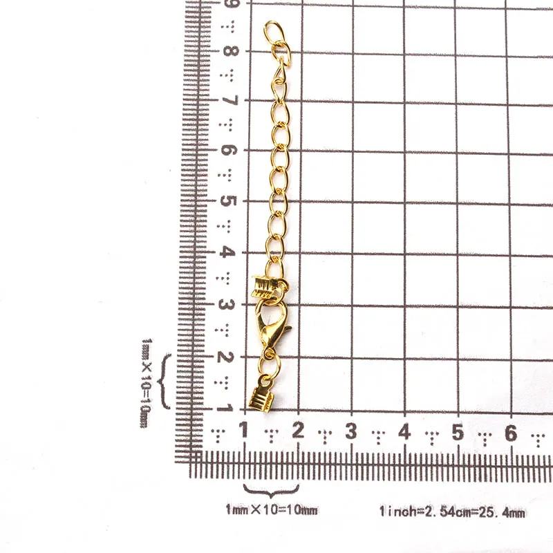 10 шт./лот модный сплавный шнур торцевые колпачки зажимы шнура удлинитель цепи для