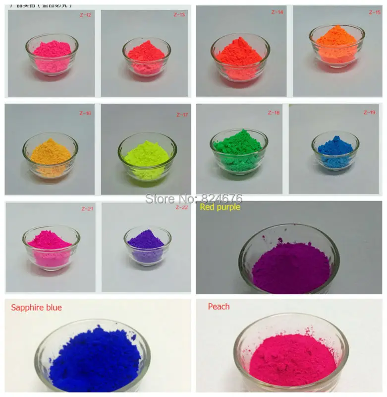500 г смешанный Флуоресцентный порошок 10 цветов не фосфорный Пигментный Порошок