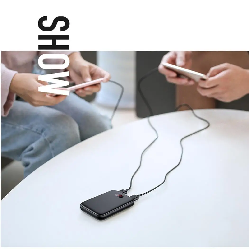 Mini Practical Portable Dual USB Ports 5V/2A Digital Screen Charging Cable 10000mAh Display Power Bank |