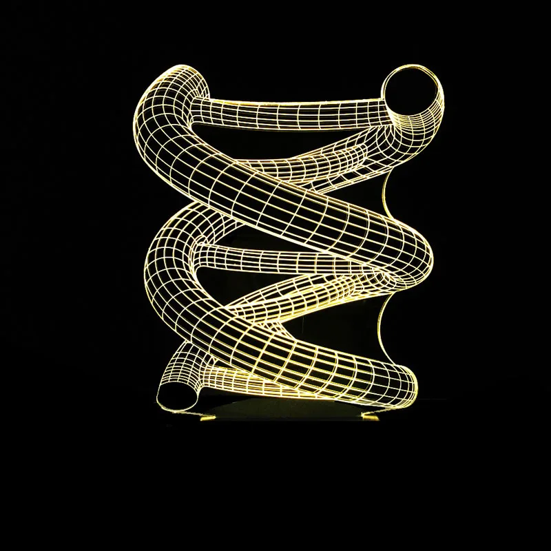 

YIMIA 3D 7 видов цветов абстрактный DNA Gene helix стерео видение акриловый USB ночник для детской комнаты прикроватный стол Декор сенсорная Светодиод...
